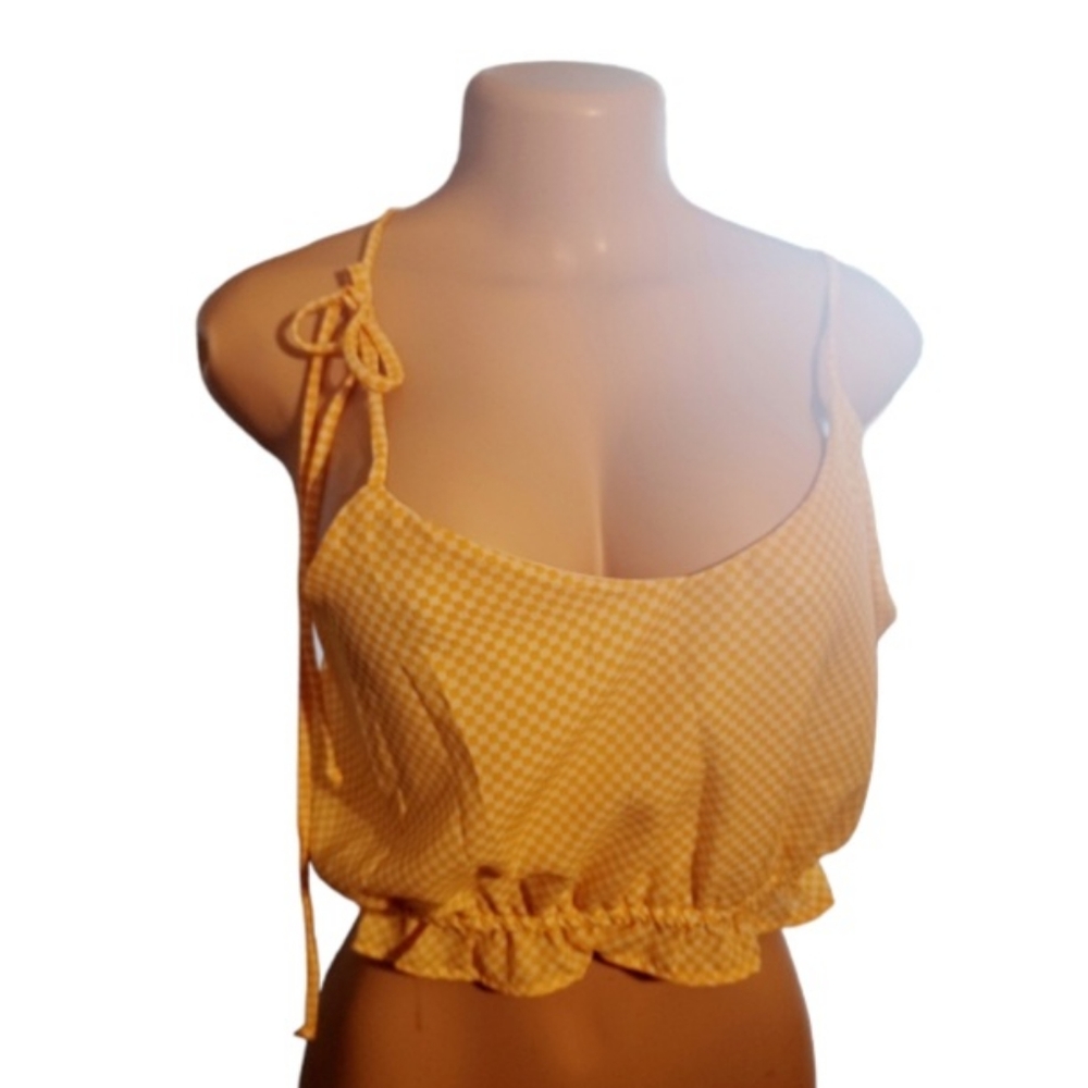 Cute plaid crop top 2xl New
